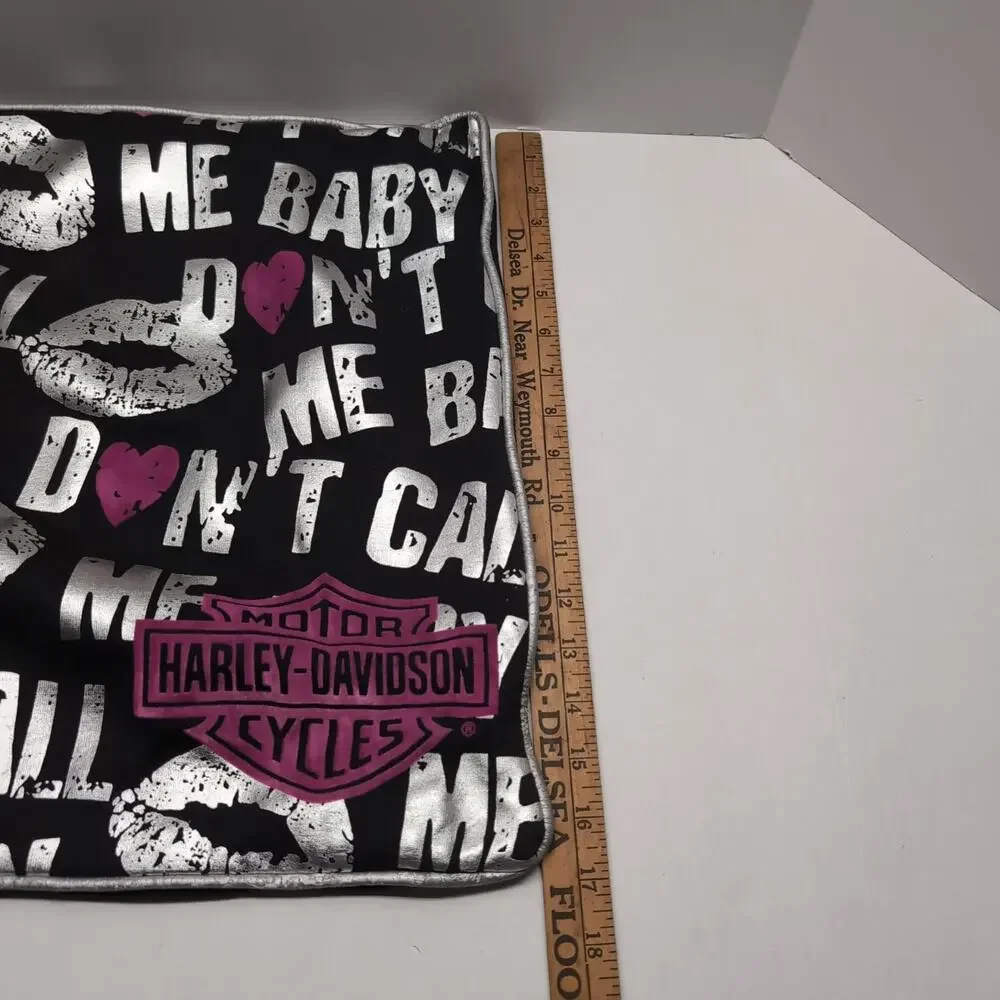Harley Davidson Accent Throw Pillow Cover Only Don't Call Me Baby Lipstick